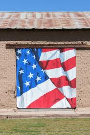 flag, mural, barn, new mexico, bob diven